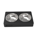 FLOOFI Elevated Raised Pet Feeder with Double Bowl (Black)-9