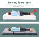 GOMINIMO 4 Fold Memory Foam Folding Mattress Dark Grey Velvet-5