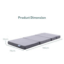 GOMINIMO 4 Fold Memory Foam Folding Mattress Dark Grey Velvet-9