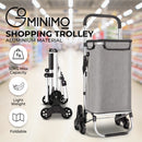 GOMINIMO Foldable Aluminum Shopping Trolley Cart with Tri-Wheel (Grey)-2