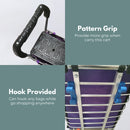 GOMINIMO Foldable Aluminum Shopping Trolley Cart with Wheels and Lids (Purple and Silver)-5