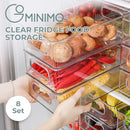 GOMINIMO Set of 8 Clear Fridge Food Storage Containers-2