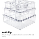 GOMINIMO 10 Pack Clear Stackable Fridge Organiser Bins with Lids (Transparent)-5