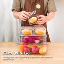 GOMINIMO 10 Pack Clear Stackable Fridge Organiser Bins with Lids (Transparent)-6