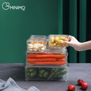 GOMINIMO 10 Pack Clear Stackable Fridge Organiser Bins with Lids (Transparent)-9