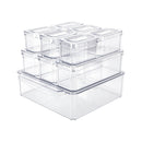 GOMINIMO 10 Pack Clear Stackable Fridge Organiser Bins with Lids (Transparent)-10