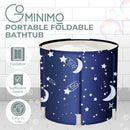 GOMINIMO Portable Foldable Bathtub Thickening with Thermal Foam 65X70cm (Star Blue)-2