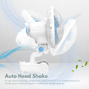 GOMINIMO Portable Oscillating Clip Fan With 2 Speed (White+Blue)-5