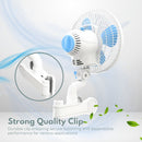 GOMINIMO Portable Oscillating Clip Fan With 2 Speed (White+Blue)-10