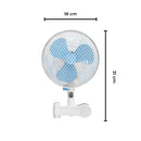 GOMINIMO Portable Oscillating Clip Fan With 2 Speed (White+Blue)-11