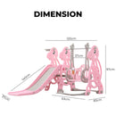 GOMINIMO Kids Slide and Swing Set with Basketball Hoop (Pink Dinosaur)-5
