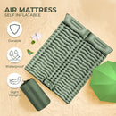 KILIROO Double Inflatable Camping Sleeping Pad with Pillow (Army Green)-2