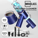 MIRAKLASS 45000RPM 7.8V Rechargeable Cordless Air Duster and Car Vacuum Cleaner with Charging Base (Navy Blue)-2