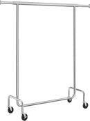SONGMICS Heavy Duty Clothes Rack on Wheels Metal Chrome Extendable-1