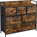 SONGMICS Dresser for Bedroom Chest of Drawers Rustic Brown and Black-1