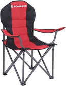 SONGMICS Folding Camping Chair with Bottle Holder Red and Black-1