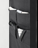 SONGMICS Clothes Wardrobe Portable Closet with Cover and 3 Hanging Rails Black-6