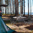 SONGMICS Set of 2 Folding Camping Outdoor Chairs with Armrests and Cup Holders Black-2