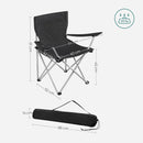 SONGMICS Set of 2 Folding Camping Outdoor Chairs with Armrests and Cup Holders Black-3