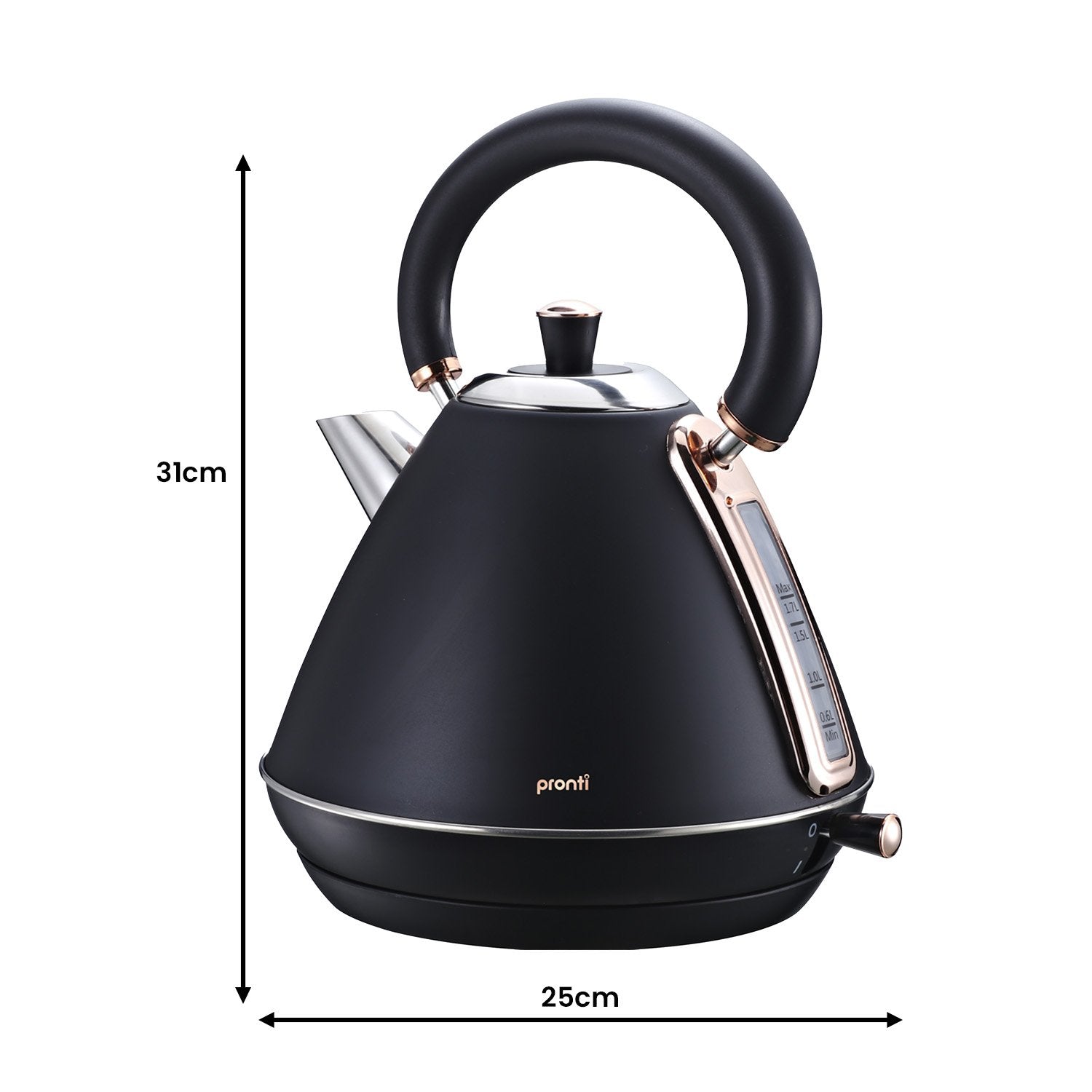Pronti Toaster, Kettle & Coffee Machine Breakfast Set - Black - 0