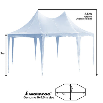 Wallaroo 6x4.5m Wedding Gazebo Marquee with Sidewalls - 0
