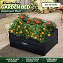 Wallaroo Garden Bed 80 x 60 x 30cm Galvanized Steel - Black-8