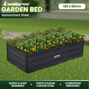 Wallaroo Garden Bed 120 x 60 x 30cm Galvanized Steel - Black-9