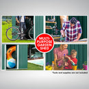 Wallaroo Garden Shed Flat 4ft x 6ft Outdoor Storage Shelter - Green-7