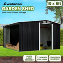 Wallaroo Garden Shed with Semi-Closed Storage 10*8FT - Black-10