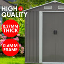 Wallaroo Garden Shed Spire Roof 4ft x 6ft Outdoor Storage Shelter - Grey-8