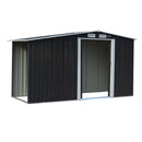 Wallaroo Garden Shed with Semi-Close Storage 4*8FT - Black-1