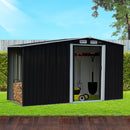 Wallaroo Garden Shed with Semi-Close Storage 4*8FT - Black-9
