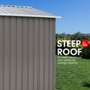 Wallaroo Garden Shed Spire Roof 6ft x 8ft Outdoor Storage Shelter - Grey-7