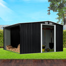 Wallaroo Garden Shed with Semi-Close Storage 6*8FT - Black-9