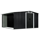 Wallaroo Garden Shed with Semi-Closed Storage 8*8FT - Black-3