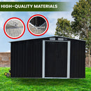 Wallaroo Garden Shed with Semi-Closed Storage 8*8FT - Black-7