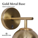 Sarantino Wall Lamp with Gold Metal Base and White Glass Shade-8