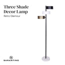 Sarantino Metal Floor Lamp with 3 Swirl Shades-5