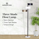 Sarantino Metal Floor Lamp with 3 Swirl Shades-9
