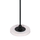 Sarantino Metal Floor Lamp with Marble Base & Ghost-White Shade-8