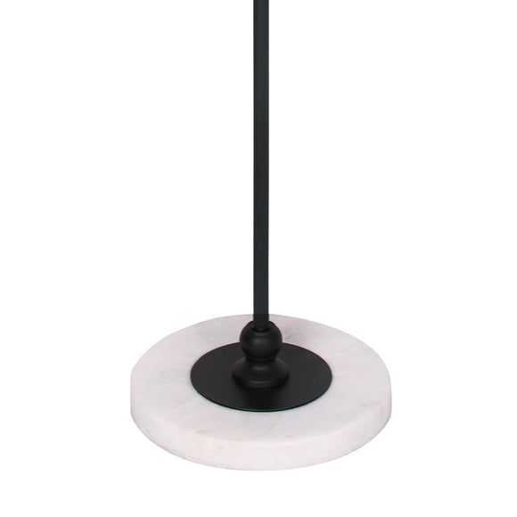 Sarantino Metal Floor Lamp with Marble Base & Ghost-White Shade