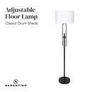 Sarantino Height-Adjustable Metal Floor Lamp Matte Black-4