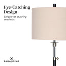 Sarantino Metal Floor Lamp with Cream Drum Shade-5