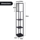 Sarantino Etagere Floor Lamp Shelves in Black Frame Fabric Shade-5