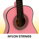 Karrera 34in Acoustic Wooden Childrens Guitar - Pink-4