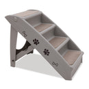 Furtastic Foldable Pet Stairs in Grey - 50cm Dog Ladder Cat Ramp with Non-Slip Mat for Indoor and Outdoor Use-3