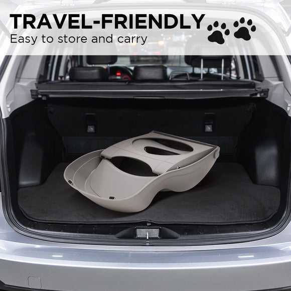 Furtastic Foldable Pet Stairs In Grey - 38cm Dog Ladder Cat Ramp