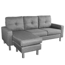 Sarantino Linen Corner Sofa Lounge Couch Modular Furniture L Chair Home Chaise Grey-1