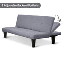 Sarantino Sofa Bed Lounge Couch Futon Furniture Seat Adjustable Suite Dark Grey-6