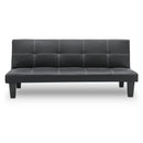 Sarantino 2 Seater Modular Faux Leather Fabric Sofa Bed Couch - Black-1